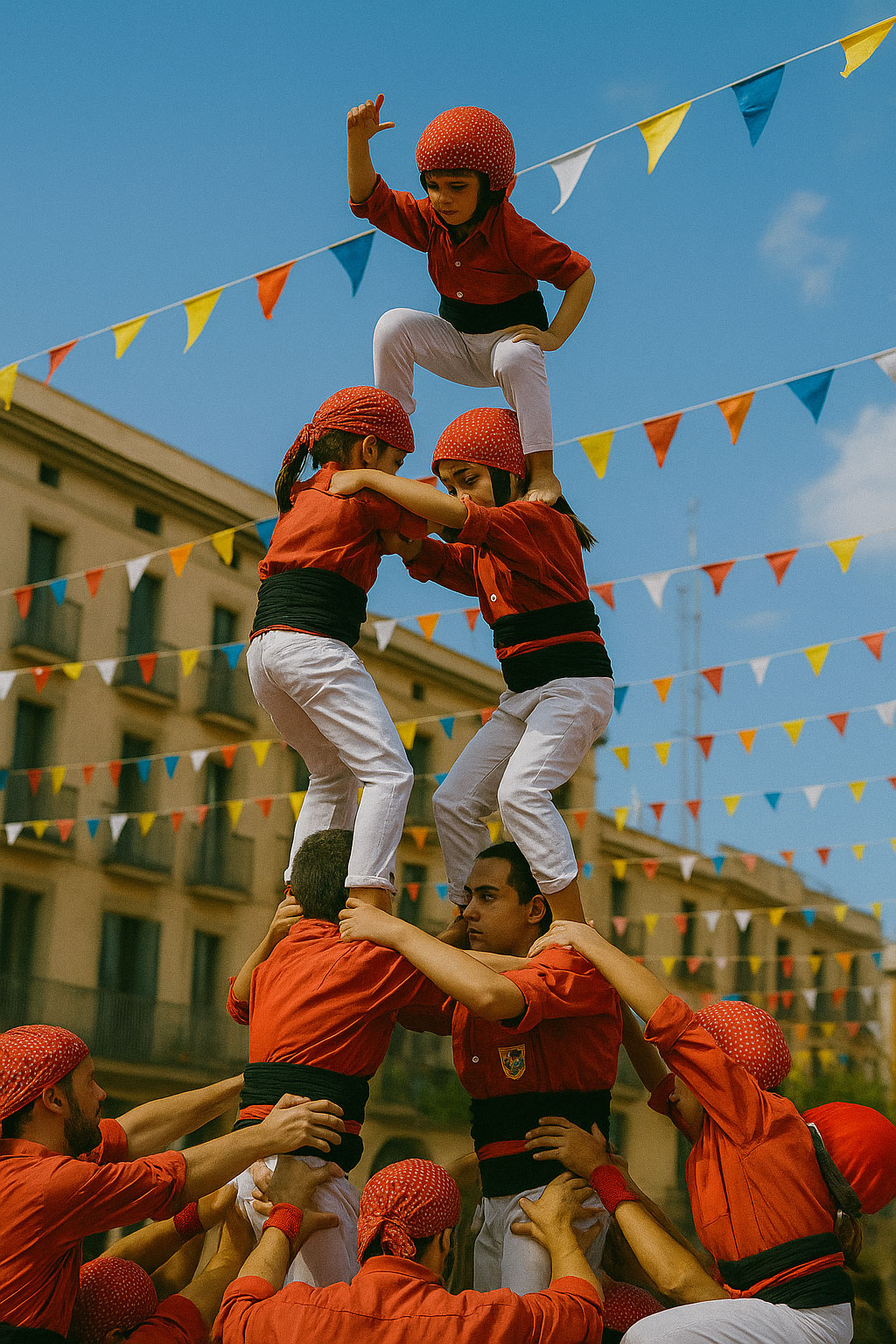 Castellers a Catalunya representant la cohesió social catalana
